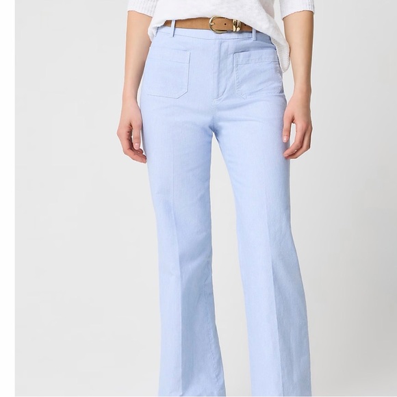 NEW J.Crew High-rise patch-pocket wide-leg pant in white stripe preppy vacation - Picture 3 of 11